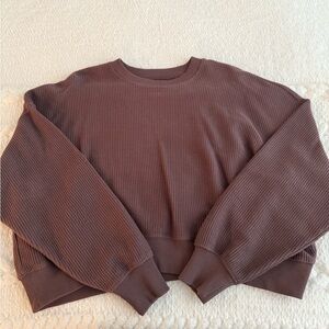 Aerie Brown Ribbed Knit Sweater